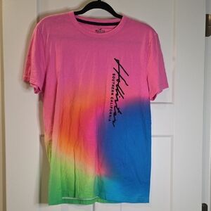Hollister Pink and Blue Gradient Tee